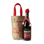 BOLSITA YUTE CON ASA NAVIDEÑA PARA VINOS